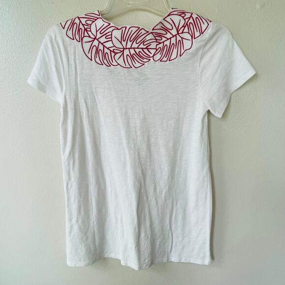 Soft Surroundings Brand New Archipelago Embroidered White red T Shirt - Picture 9 of 12